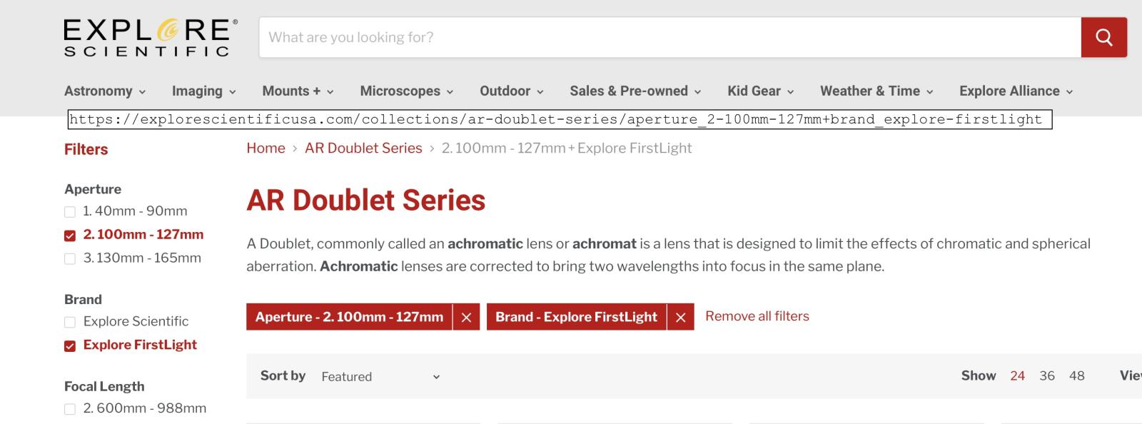 Explore Scientific Refractors - Achromat Doublet Series or FirstLight Series  ? - Refractors - Cloudy Nights