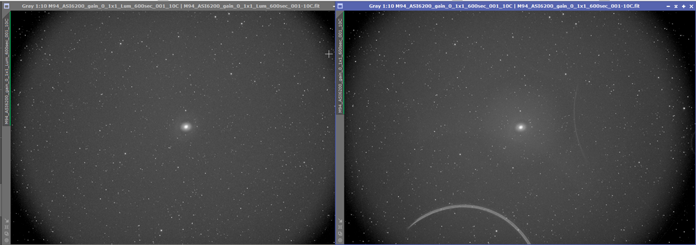 Riccardi Reducer M63 vs M82 and reflections Refractors Cloudy