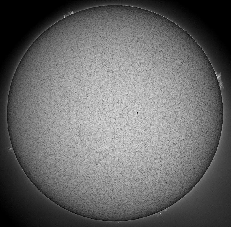 H alpha mercury transit from sc Solar Observing and Imaging Cloudy