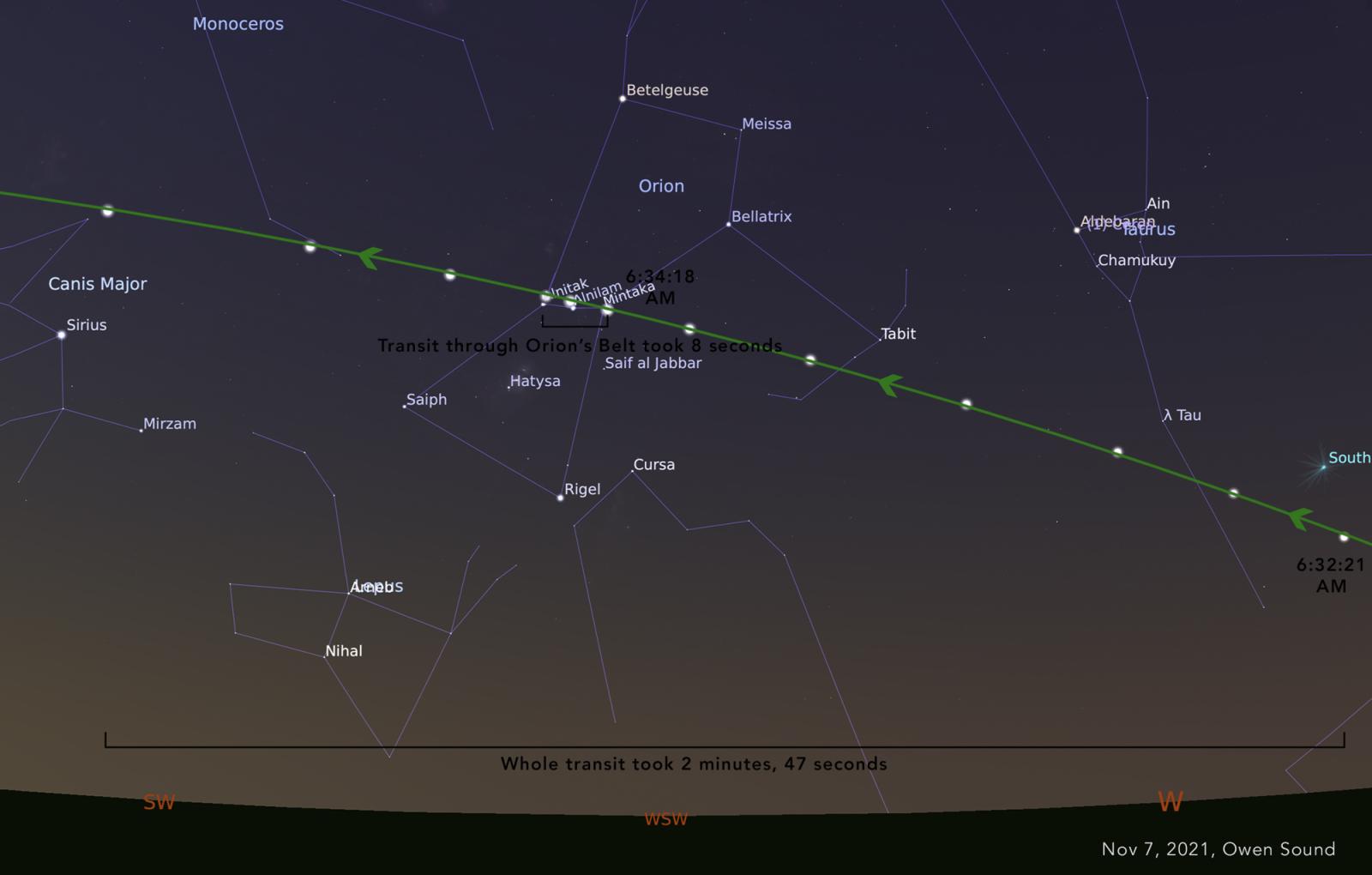 ISS Transits Orion's Belt - General Observing and Astronomy - Cloudy Nights