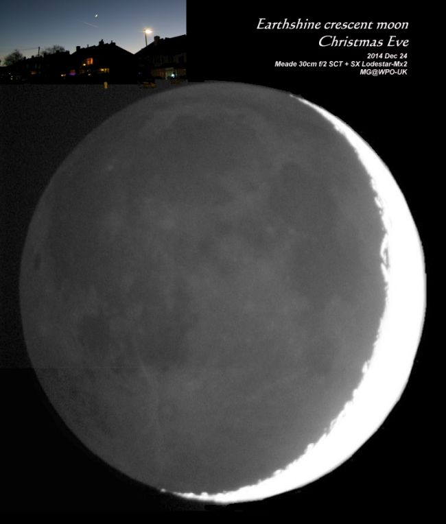 earthshine moon Christmas Eve Lunar Observing and Imaging Cloudy