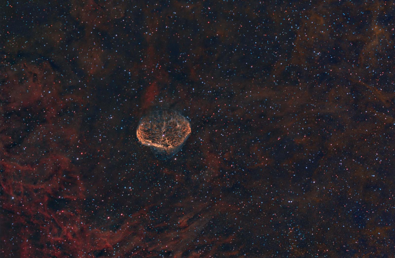 Crescent And Soap Bubble Nebula Rasa 11 Asi2600 Nbz Filter 13 Hours With Rgb Stars 